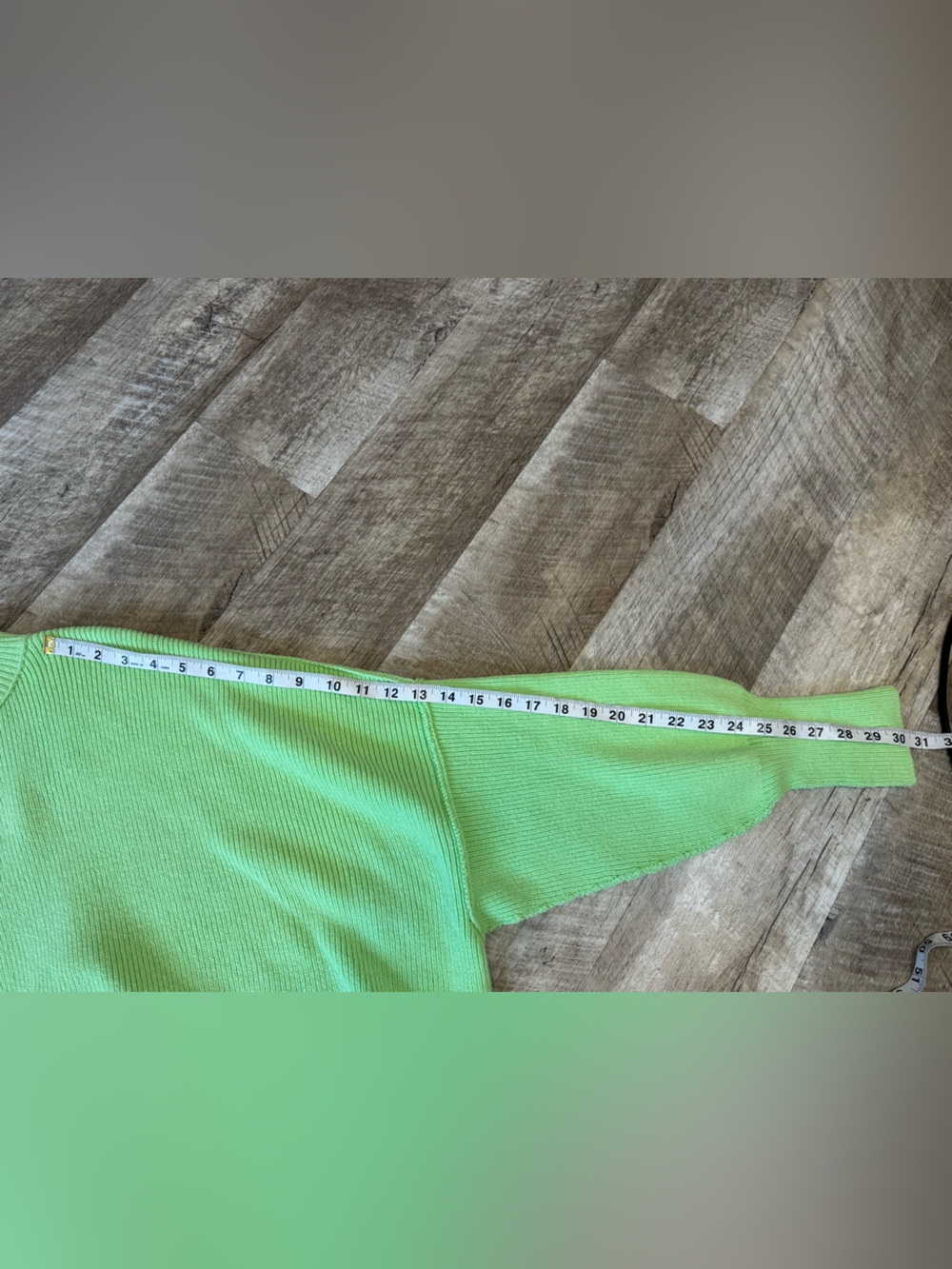 Free People Lime Green Mock Neck Sweater, Drop Sleeve, Roomy - Picture 12 of 13